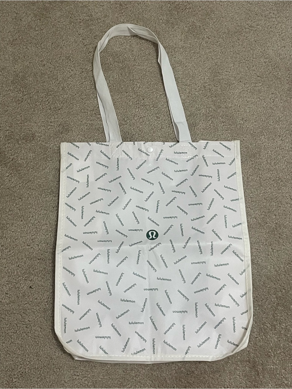 lululemon athletica White Tote with Repeating Logo